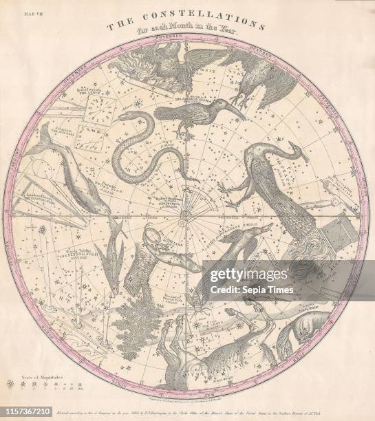 Burritt, Huntington Map of the Stars and Constellations of the Southern Hemisphere