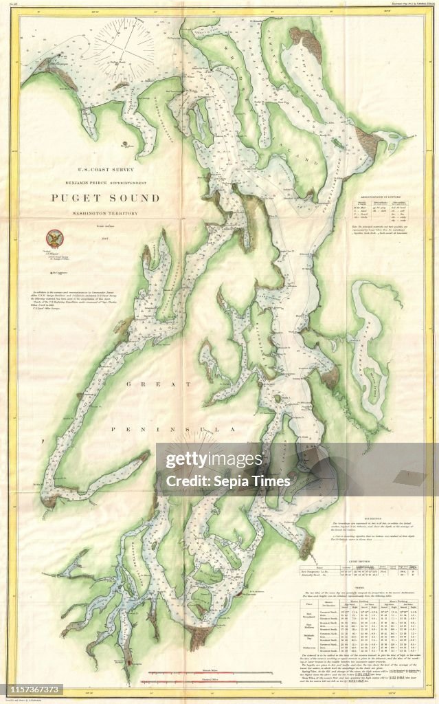 U.S. Coast Survey Chart or Map of Puget Sound