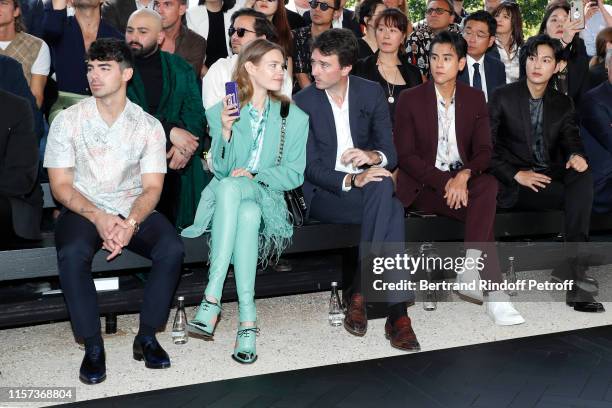 Joe Jonas, Natalia Vodianova, General manager of Berluti Antoine Arnault, Eddie Peng and Lee Min Ho attend the Berluti Menswear Spring Summer 2020...