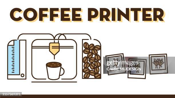 coffee printer - factory worker portrait stock illustrations