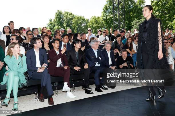 Natalia Vodianova, General manager of Berluti Antoine Arnault, Eddie Peng, Lee Min Ho and Chief Executive Officer of LVMH Fashion Group Sidney...