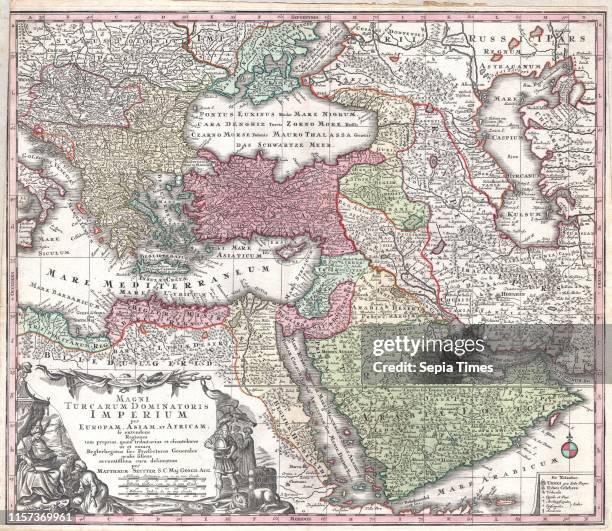 Seutter Map of Turkey, Ottoman Empire, Persia and Arabia