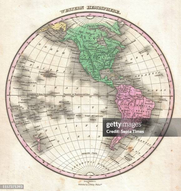 Finley Map of the Western Hemisphere, North America, South America, Anthony Finley mapmaker of the United States in the 19th century