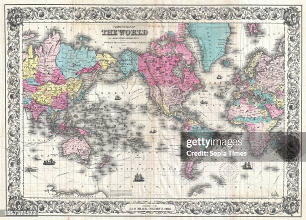 Colton's Map of the World on Mercator's Projection, Pocket Map