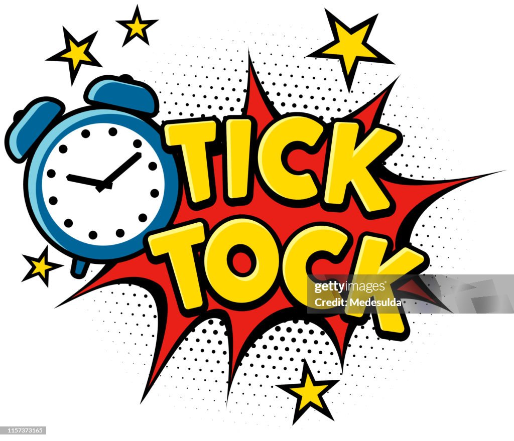 Wecker und Tick Tock Text