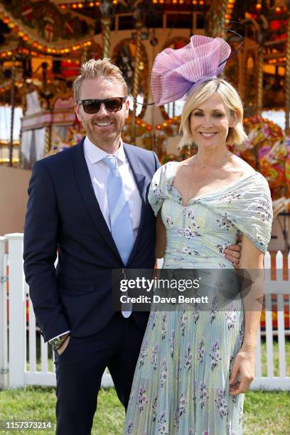 James Midgley and Jenni Falconer in the Village Enclosure on day 4 of Royal Ascot at Ascot Racecourse on June 21, 2019 in Ascot, England.