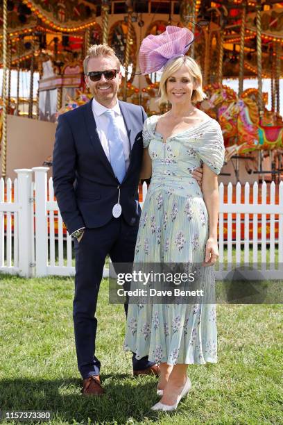 James Midgley and Jenni Falconer in the Village Enclosure on day 4 of Royal Ascot at Ascot Racecourse on June 21, 2019 in Ascot, England.