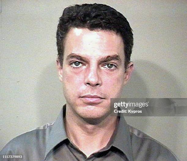 In this handout, American television news anchor Shepard Smith in a mug shot following his arrest in Florida, November 2000.