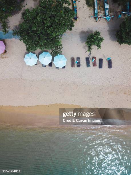 aerial view of sanur beach, bali, indonesia - sanur bildbanksfoton och bilder