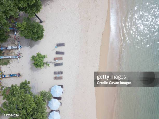 aerial view of sanur beach, bali, indonesia - sanur bildbanksfoton och bilder