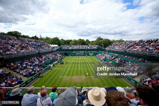 General view of play during the quarter-final match between Venus Williams of the USA and Ashleigh Barty of Australia during day five of the Nature...