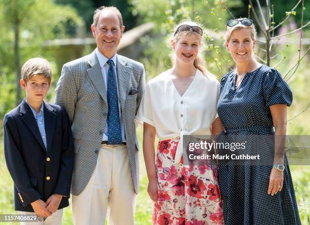 Prince Edward, Earl of Wessex and Sophie, Countess of Wessex with James Viscount Severn and Lady Louise Windsor during a visit to The Wild Place...