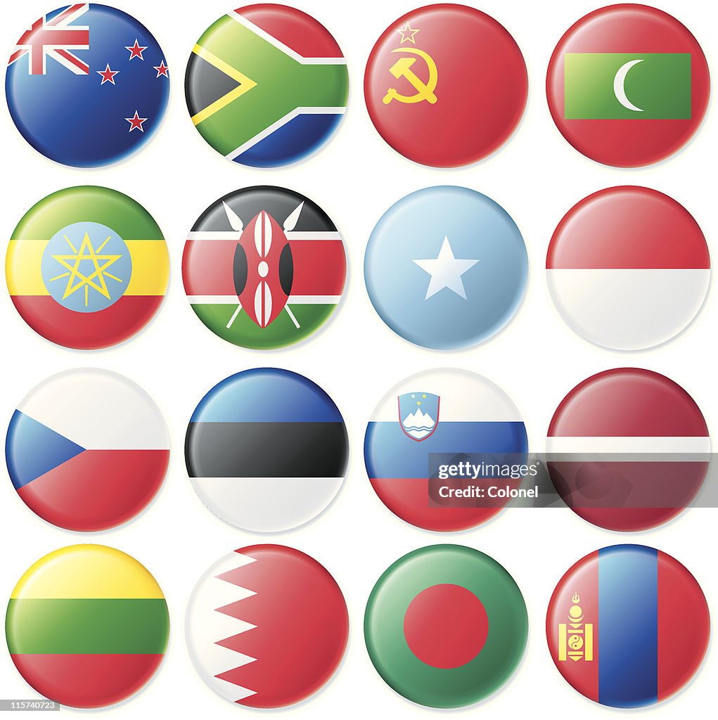 Weiches Satin-Flagge Buttons