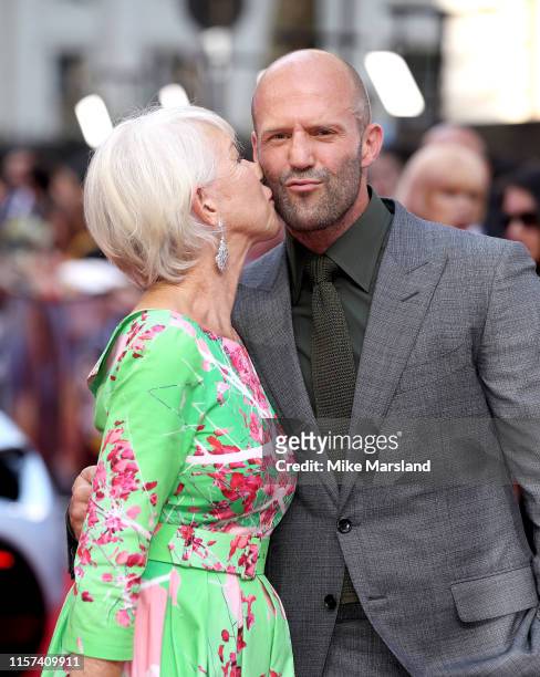 Helen Mirren and Jason Statham attend the "Fast & Furious: Hobbs & Shaw" Special Screening at The Curzon Mayfair on July 23, 2019 in London, England.