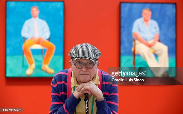 Artist David Hockney is photographed for Los Angeles Times on April 11, 2018 in Los Angeles, California. PUBLISHED IMAGE. CREDIT MUST READ: Luis...