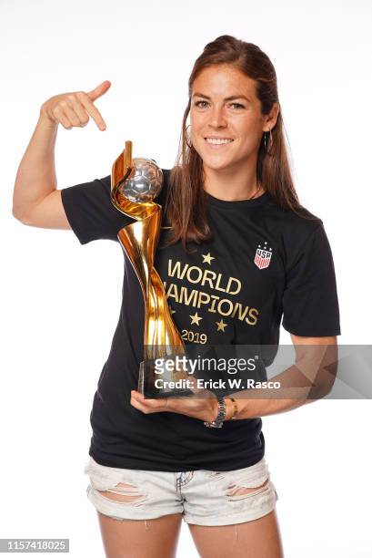 Women's national soccer player Kelley O'Hara is photographed for Sports Illustrated on July 10, 2019 in New York City. CREDIT MUST READ: Erick W....