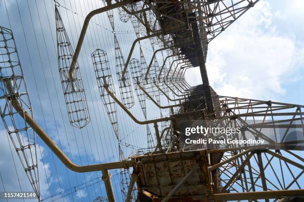 duga - the soviet over-the-horizon radar (oth) system near chernobyl, ukraine - military intelligence stock pictures, royalty-free photos & images