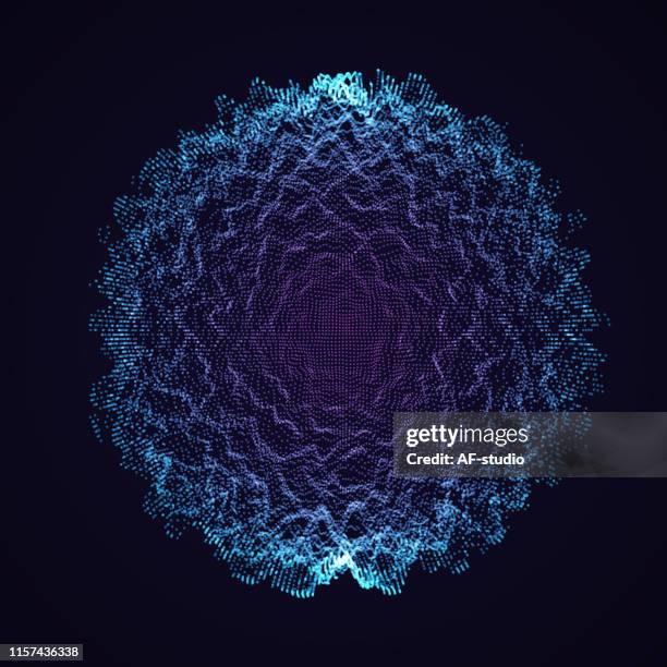 stockillustraties, clipart, cartoons en iconen met abstracte particle achtergrond met kopieerruimte - oscilloscope