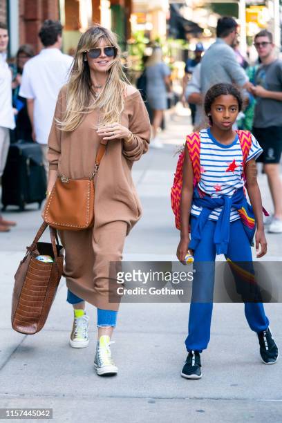 Heidi Klum and Lou Samuel are seen in Tribeca on June 21, 2019 in New York City.