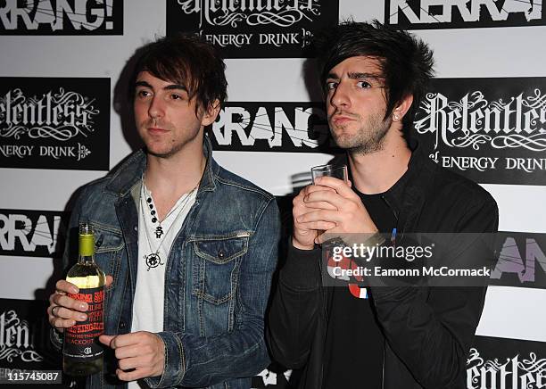 All Time Low, who won the Best Live award during The Relentless Energy Drink Kerrang! Awards at The Brewery on June 9, 2011 in London, England.