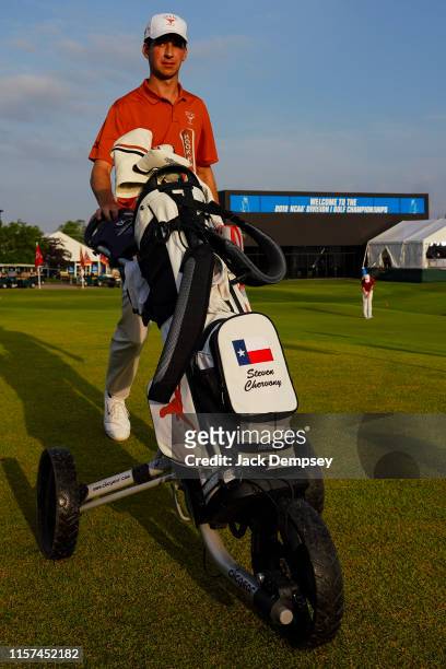Steven Chervony of Texas walks along the fairway during the Division I Men's Golf Match Play Championship held at the Blessings Golf Club on May 29,...