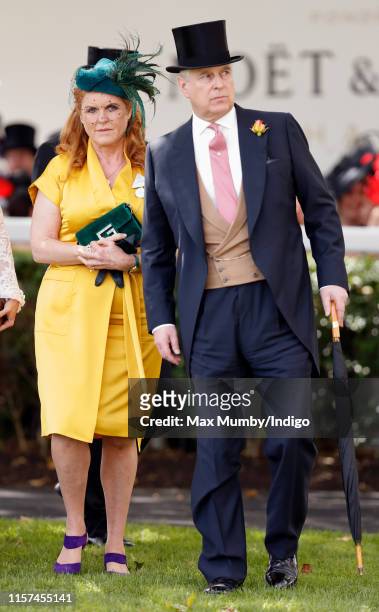 Sarah Ferguson, Duchess of York and Prince Andrew, Duke of York attend day four of Royal Ascot at Ascot Racecourse on June 21, 2019 in Ascot, England.