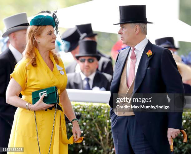 Sarah Ferguson, Duchess of York and Prince Andrew, Duke of York attend day four of Royal Ascot at Ascot Racecourse on June 21, 2019 in Ascot, England.