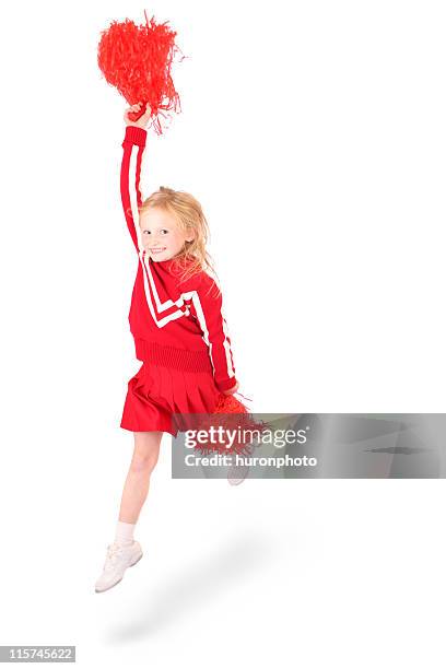 cheering cheerleader - cheerleader white background stock pictures, royalty-free photos & images