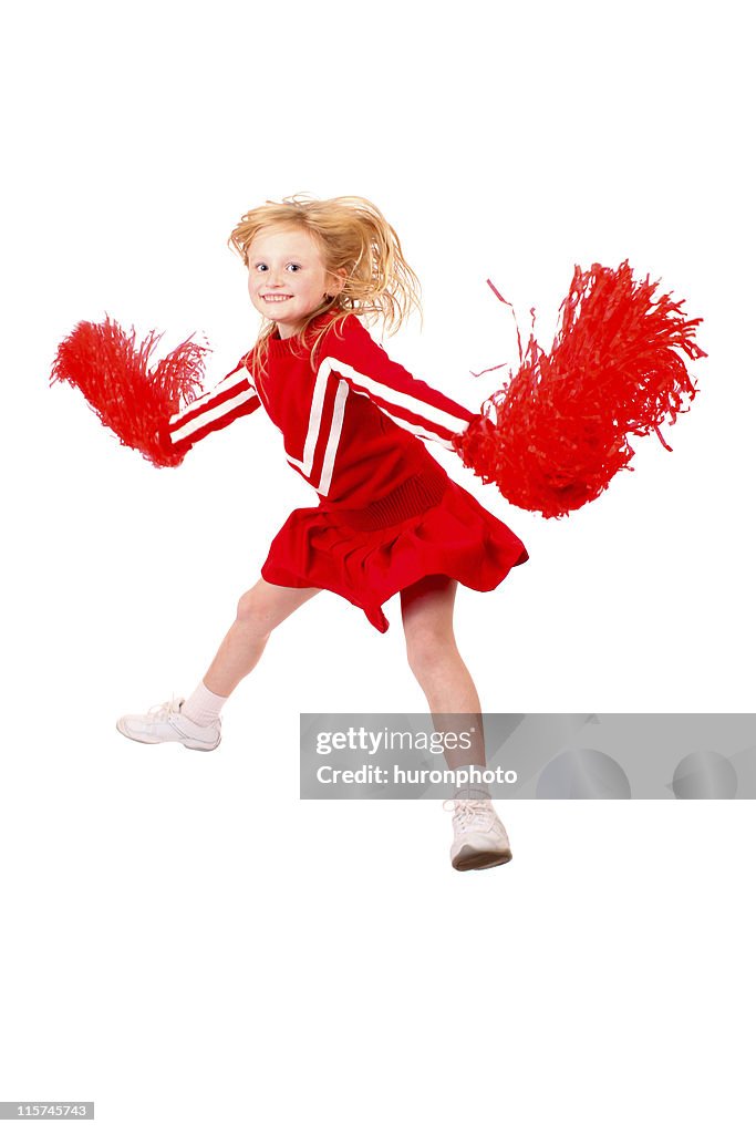 Happy jumping cheerleader