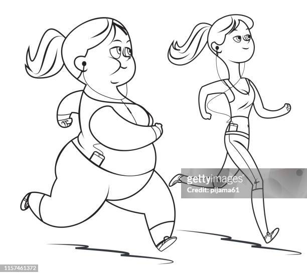 57 Fat Girl Cartoon High Res Illustrations - Getty Images
