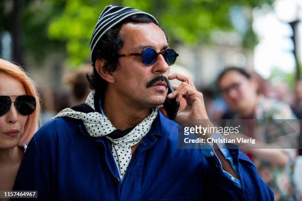 Haider Ackermann is seen at Dior during Paris Fashion Week - Menswear Spring/Summer 2020 on June 21, 2019 in Paris, France.