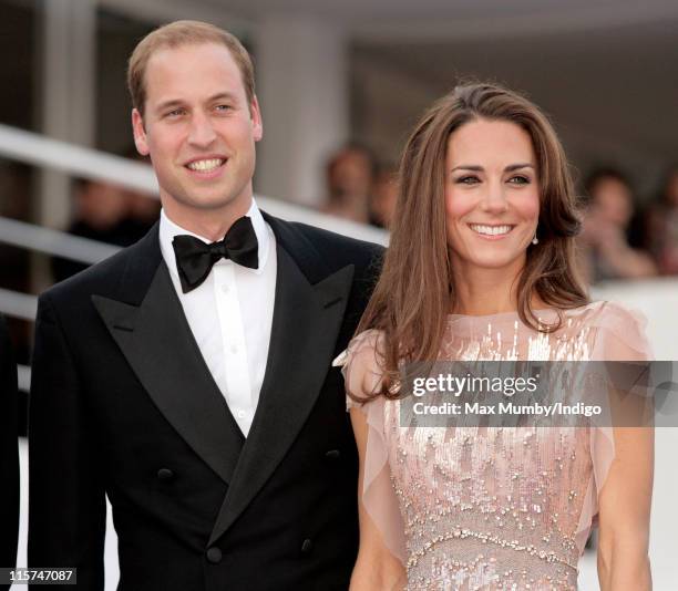 Prince William, Duke of Cambridge and Catherine, Duchess of Cambridge attend the ARK 10th Anniversary Gala Dinner at perk's Field on June 9, 2011 in...