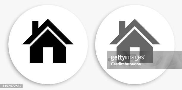 house black and white round icon - house stock illustrations