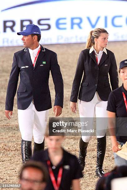 Athina Onassis and her husband Alvaro De Miranda are spotted during the '30th International Cannes Jumping' Global Champion Tour 2011 on June 9, 2011...