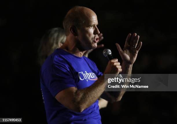 Democratic presidential candidate former Rep. John Delaney speaks at Rep. Jim Clyburn’s “World Famous Fish Fry” on June 21, 2019 in Columbia, South...