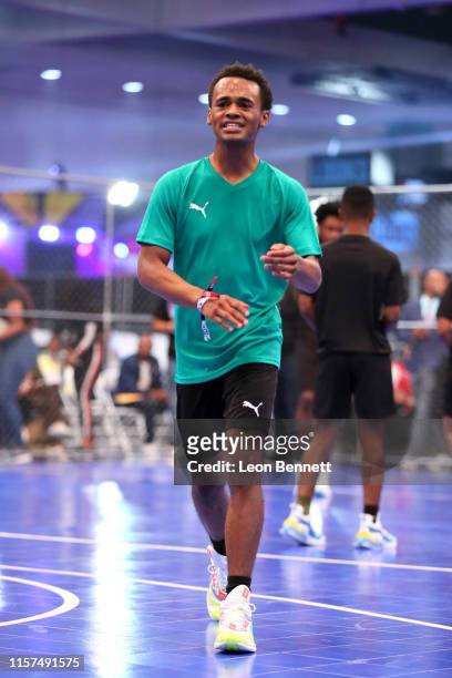 Jelani Winston plays in the 2019 BET Experience Celebrity Dodgeball Game at Staples Center on June 21, 2019 in Los Angeles, California.