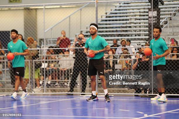 Walker, Christopher Jefferson, and Jelani Winston attend the 2019 BET Experience Celebrity Dodgeball Game at Staples Center on June 21, 2019 in Los...