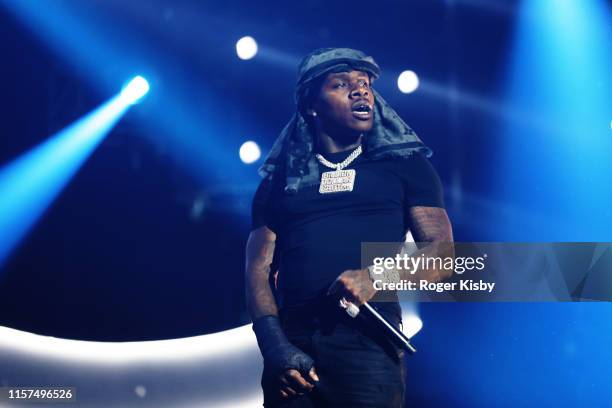 DaBaby performs onstage at the 2019 BET Experience STAPLES Center Concert Sponsored By Coca-Cola at Staples Center on June 21, 2019 in Los Angeles,...