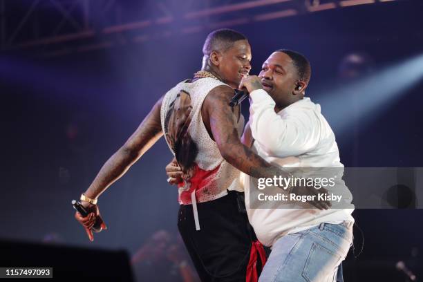And Mustard perform onstage at the 2019 BET Experience STAPLES Center Concert Sponsored By Coca-Cola at Staples Center on June 21, 2019 in Los...