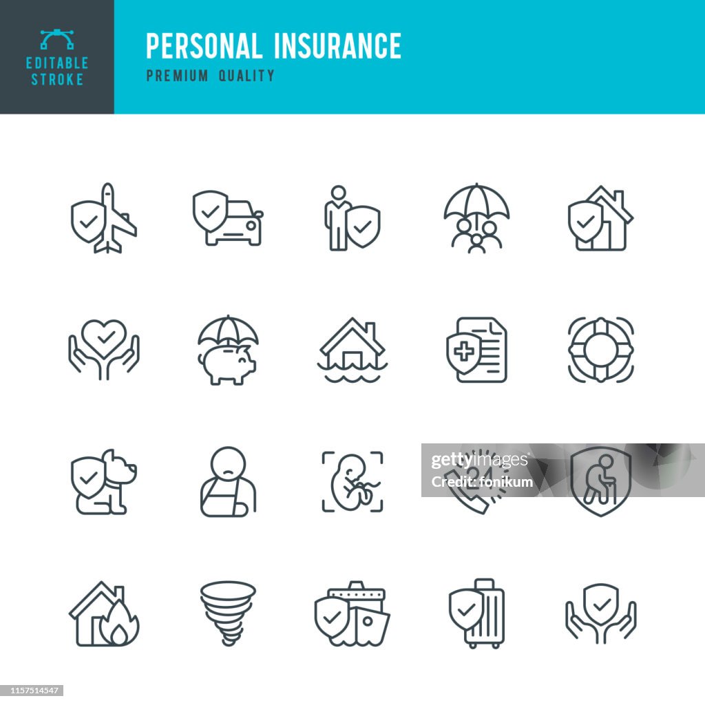 Persönliche Versicherung - Satz von Linienvektorsymbolen