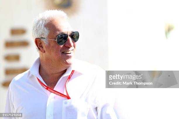 Owner of Racing Point Lawrence Stroll walks in the Paddock before final practice for the F1 Grand Prix of France at Circuit Paul Ricard on June 22,...