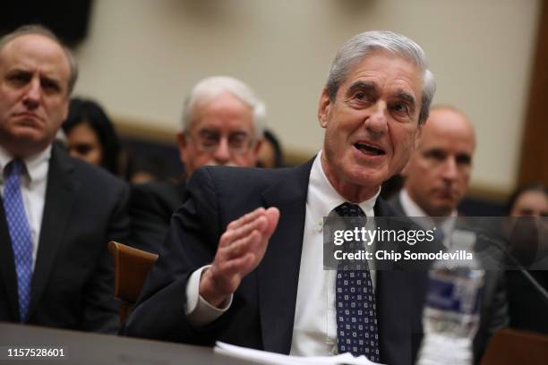 Former Special Counsel Robert Mueller testifies before the House Judiciary Committee about his report on Russian interference in the 2016...