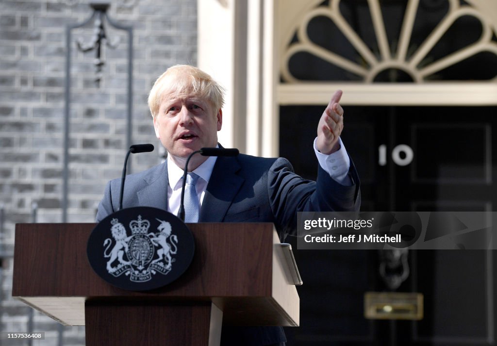 Boris Johnson Arrives In Downing Street To Take The Office Of Prime Minister