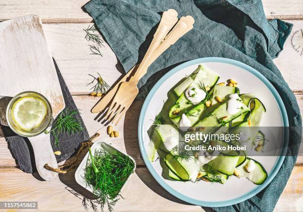 zucchini salad - dill bildbanksfoton och bilder
