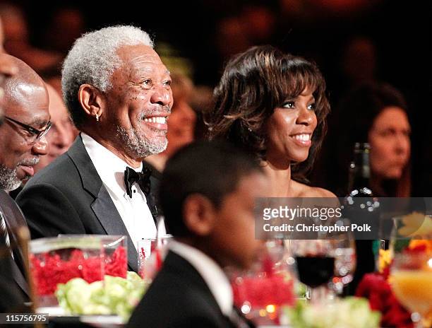 39th Life Achievement Award recipient Morgan Freeman and daughter Morgana Freeman in the audience at the 39th AFI Life Achievement Award honoring...