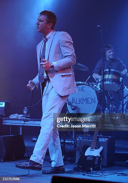 Hamilton Leithauser of The Walkmen performs on stage during Bonnaroo 2011 at That Tent on June 9, 2011 in Manchester, Tennessee.