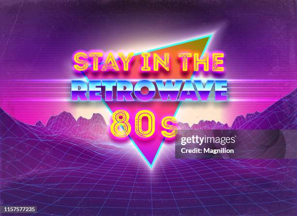 vibrant colors abstract 80s style retro background - 1980 computer stock illustrations