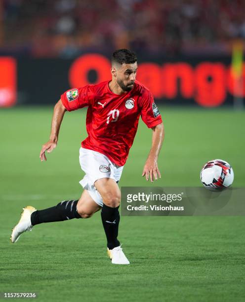 Of Egypt during the 2019 Africa Cup of Nations Group A match between Egypt and Zimbabwe at Cairo International Stadium on June 21, 2019 in Cairo,...