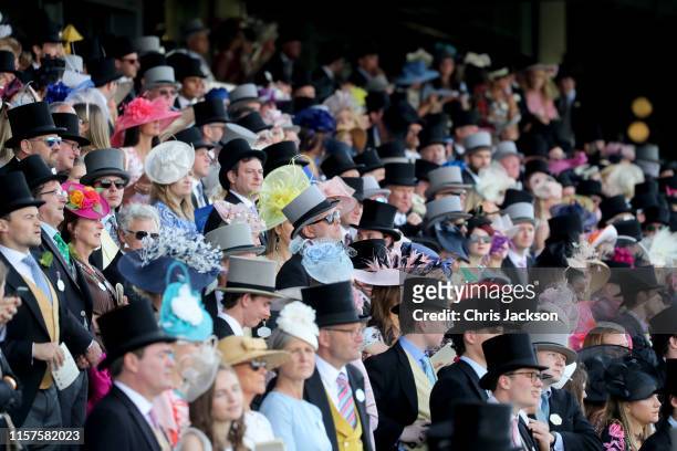 View of crowds on day five of Royal Ascot at Ascot Racecourse on June 22, 2019 in Ascot, England.