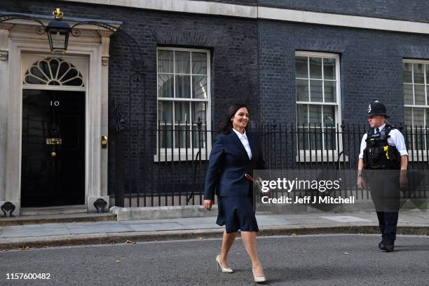 Priti Patel leaves Number 10, Downing Street after being appointed Home Secretary on July 24, 2019 in London, England. Boris Johnson took the office...